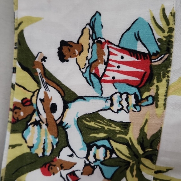 TOMMY BAHAMA | Tropical Print A-Line Skirt White Cotton Sz 10 - Picture 3 of 6